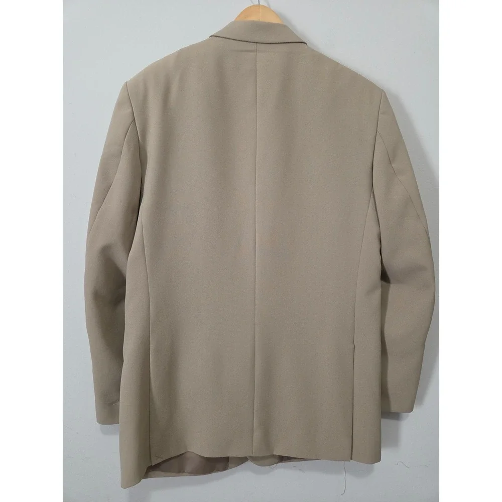 Gianni Vironi Mens Tan Beige 3 Button Blazer Sport Coat Jacket 42R Classic Fit